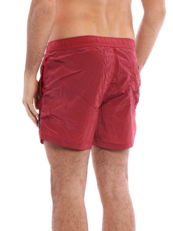 stone island swim shorts red