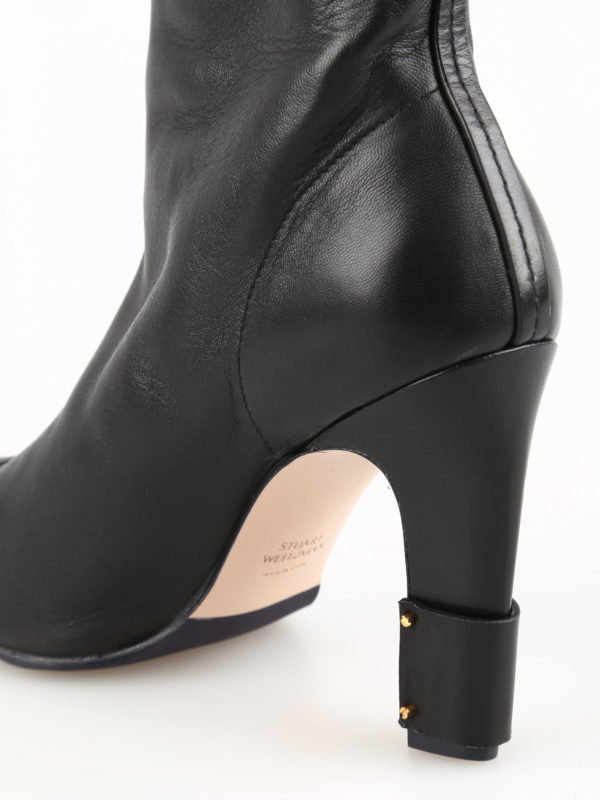 stuart weitzman black leather booties