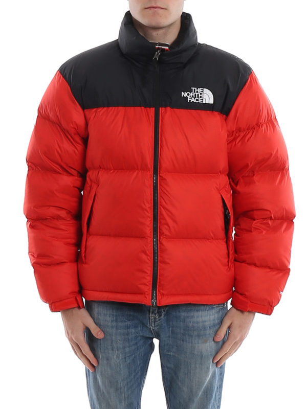red north face bubble jacket