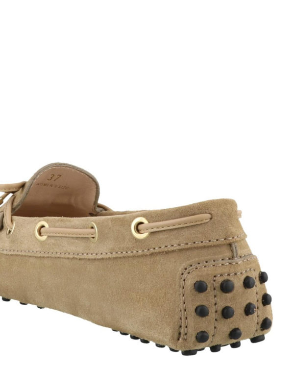 Beige suede Gommino driving shoes 