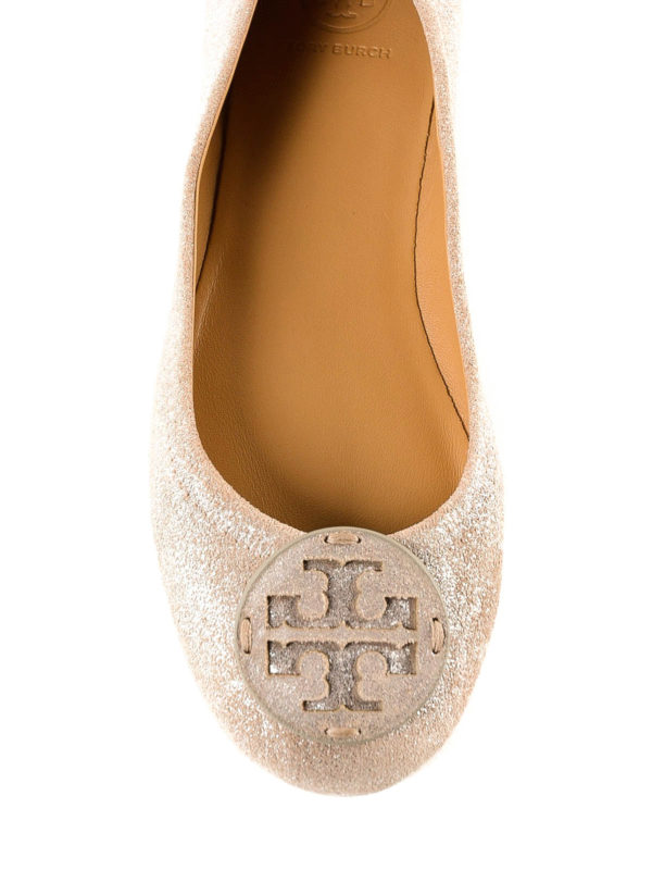 تخت Tory Burch - Minnie packable metallic suede flats - 53289262