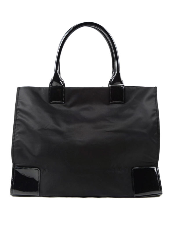 ella nylon quadrant top handle tote bag