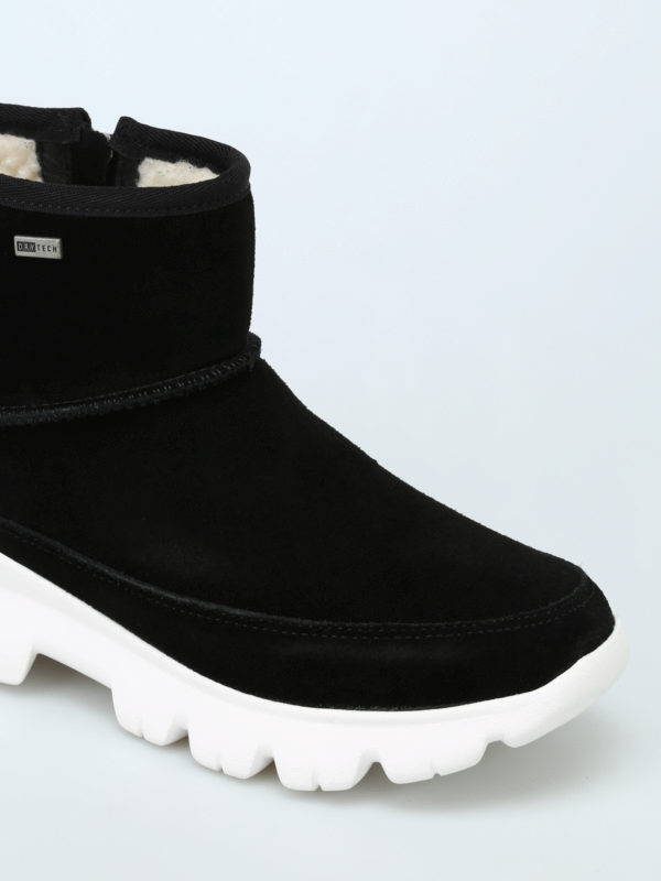 waterproof black suede booties