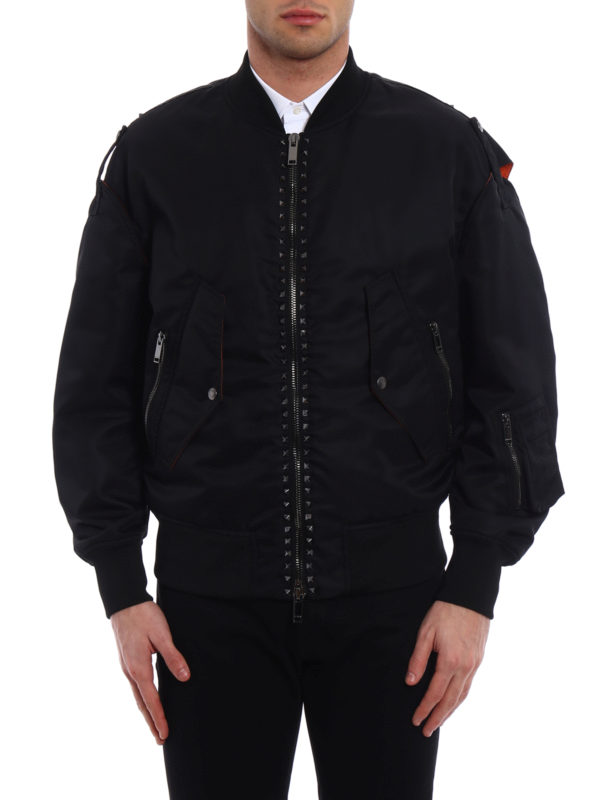 valentino rockstud bomber jacket