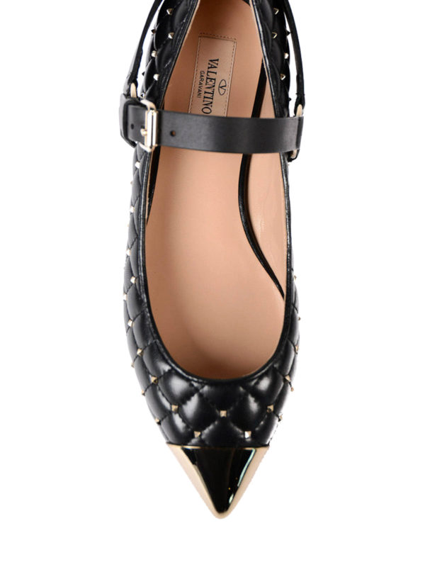 valentino rockstud spike flat