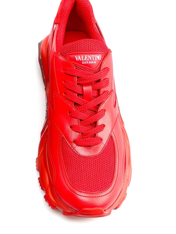 valentino garavani bounce leather sneakers
