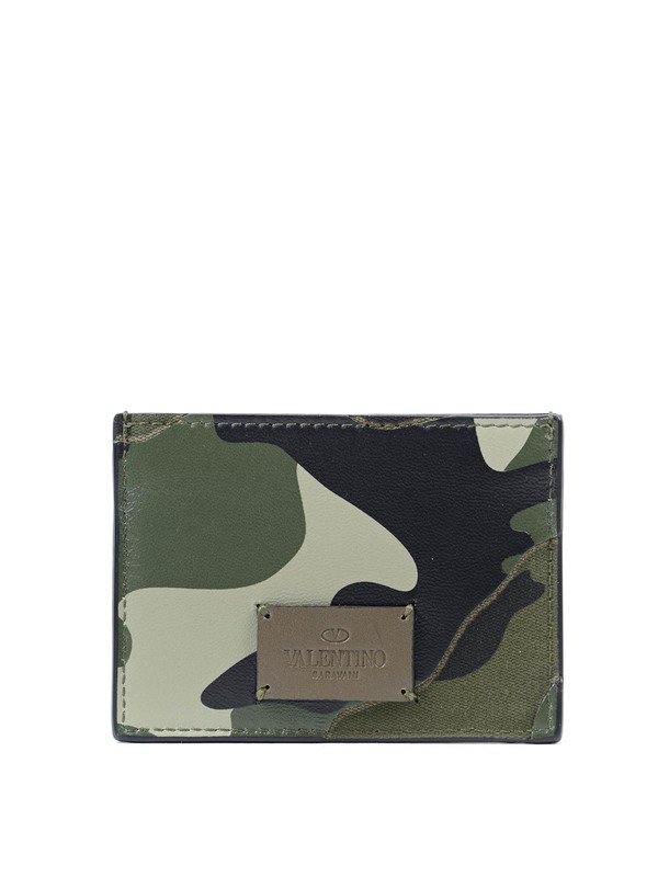 valentino camo card holder