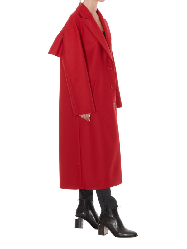 red ruffle coat