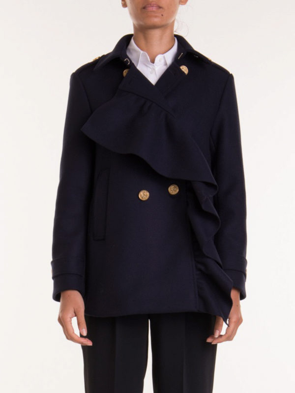 ruffled peacoat