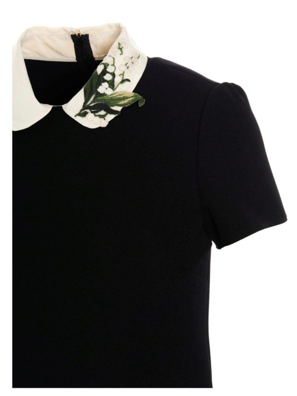 Lily embroidered short dress in black 