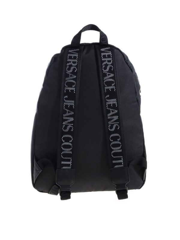 Backpacks Versace Jeans Couture - Backpack in black with white logo ...