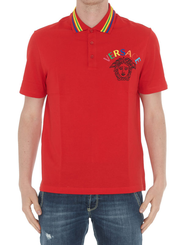 Appal Brein Ritmisch Polo shirts Versace - Medusa embroidery cotton polo shirt -  A83569A223004A041