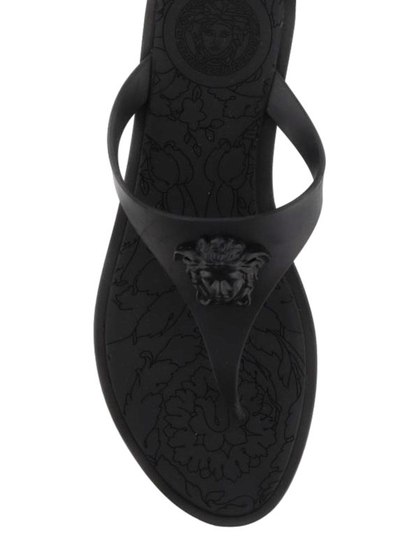 versace palazzo leather thong sandals