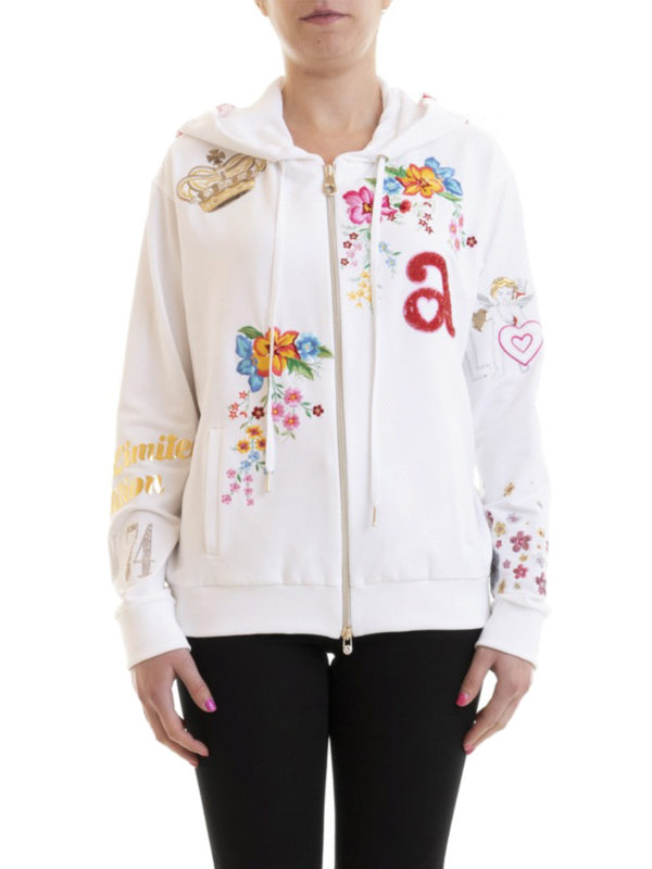 Printed back embroidered hoodie 