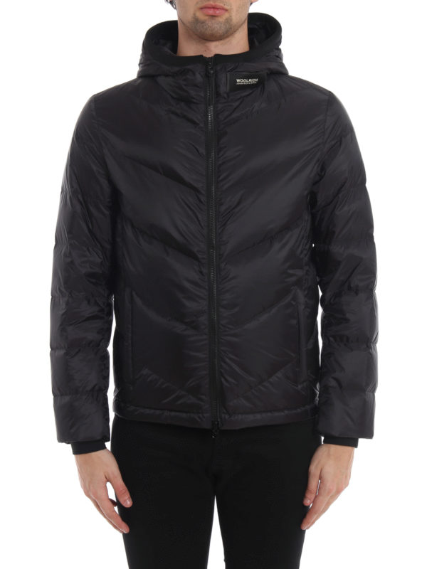 Chevron puffer hooded jacket 