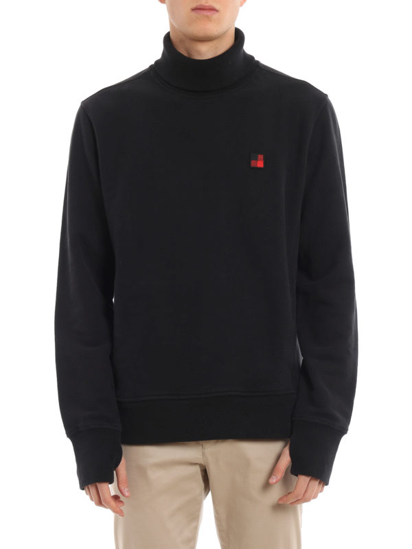 Black cotton turtle neck sweatshirt 