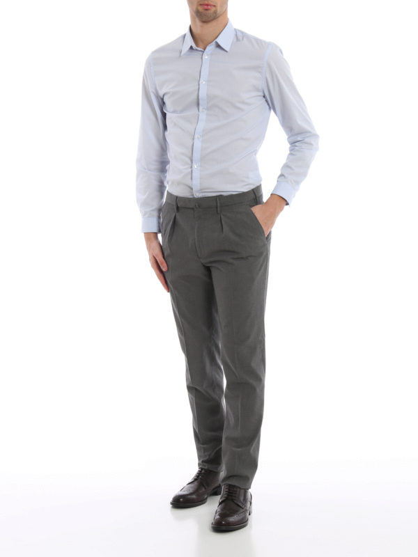 Grey icecotton tapered leg trousers 