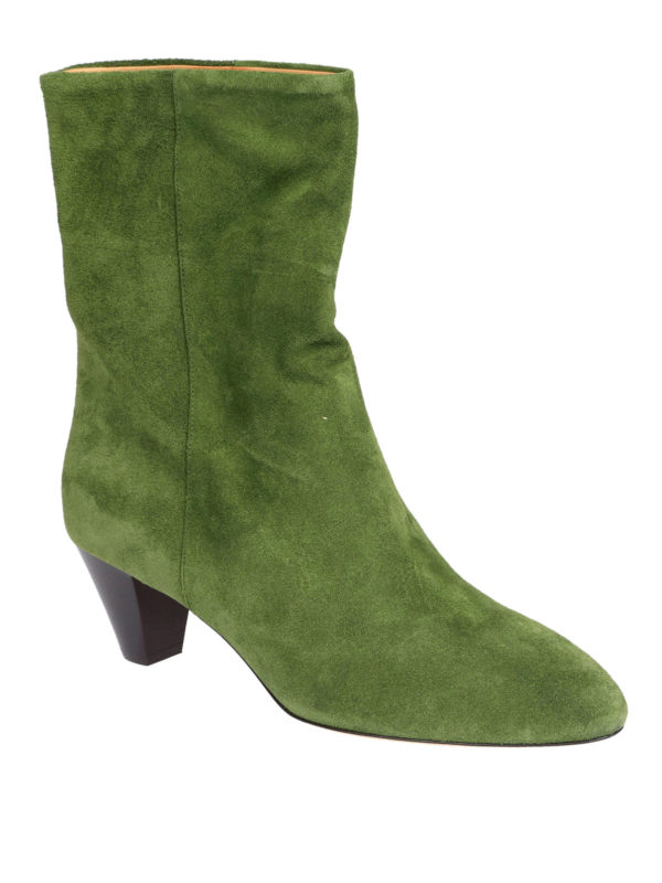 isabel marant green suede boots