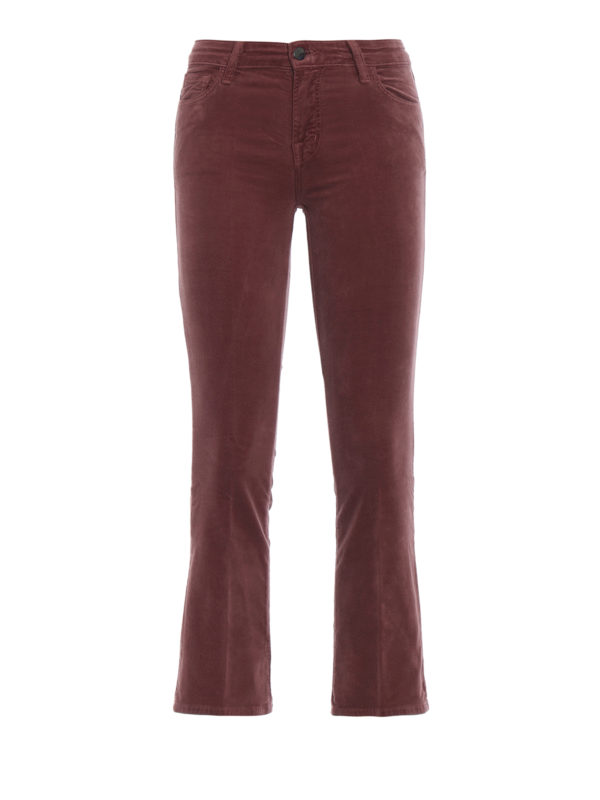 velvet bootcut trousers