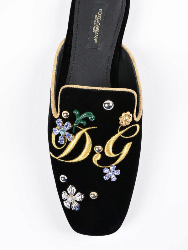 dolce gabbana velvet slippers