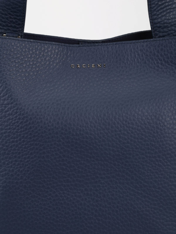 کیف دوشی Orciani - Jackie navy leather shoulder bag - B02031SOFTNAVY