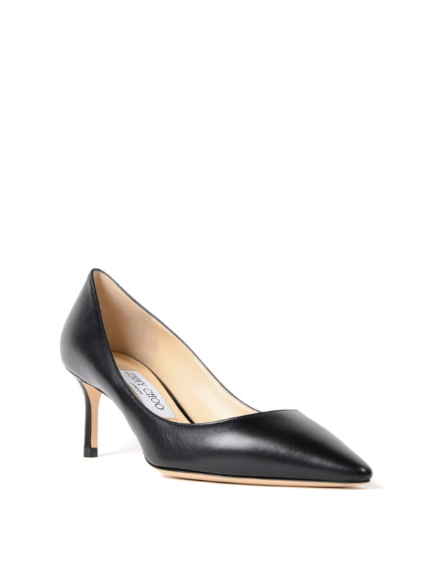 jimmy choo black leather pumps