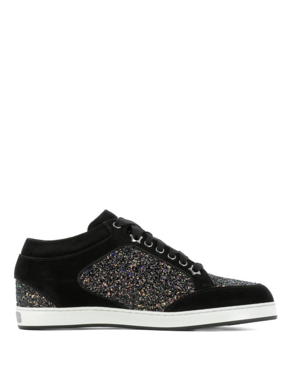 Jimmy Choo - Miami suede and glitter sneakers - trainers ...