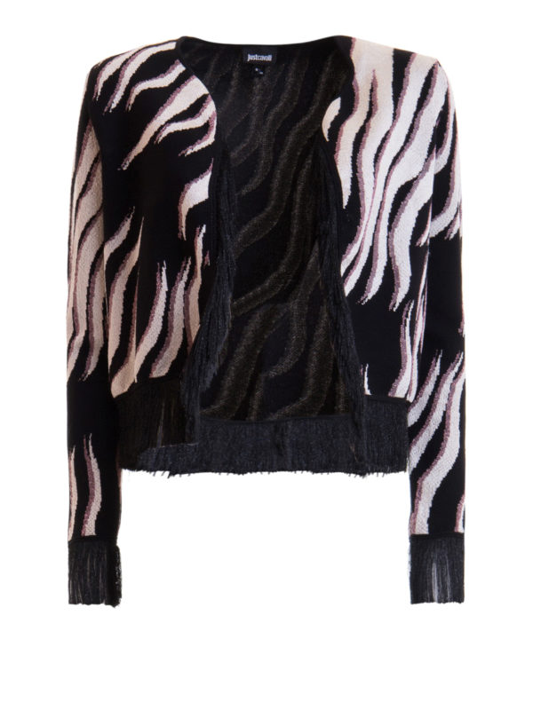 Zebra-striped cardigan 