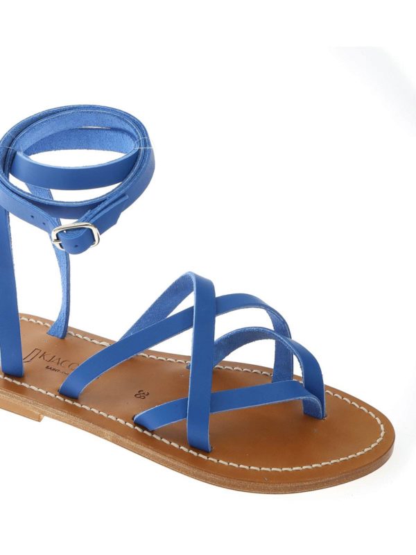 electric blue flat sandals