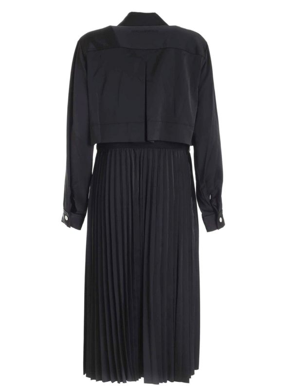 Karl Lagerfeld - Black dress featuring pleated skirt - maxi dresses ...