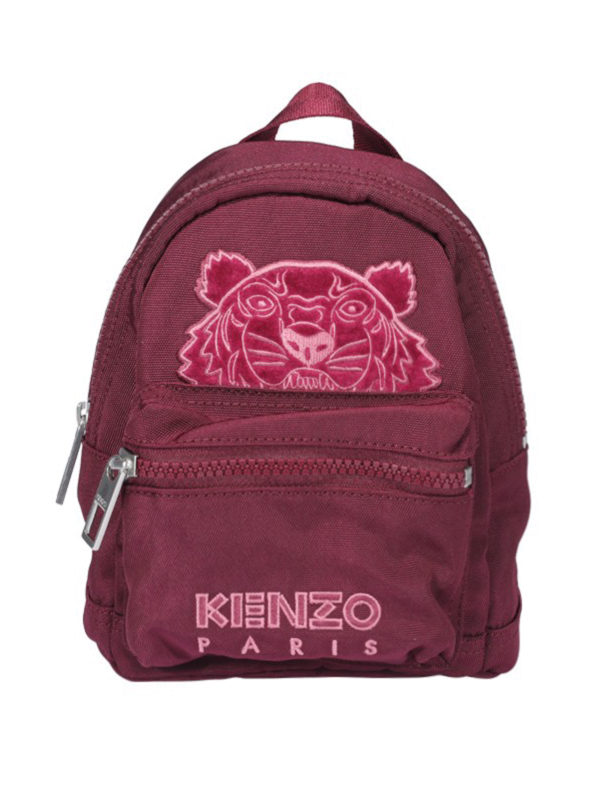 kenzo burgundy canvas backpack