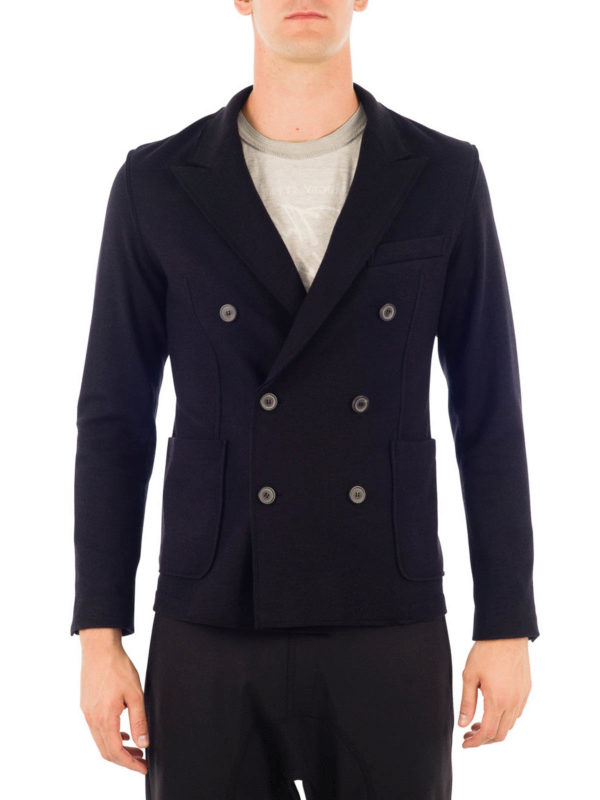 Wool blend double breasted blazer 