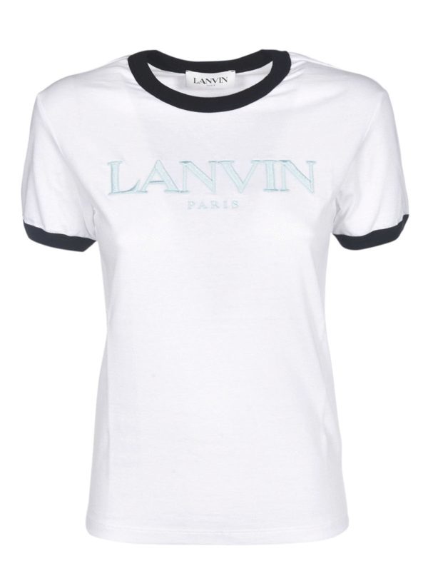 T-shirts Lanvin - Branded T-shirt in white - RWTO688JJR40H2000 | iKRIX.com