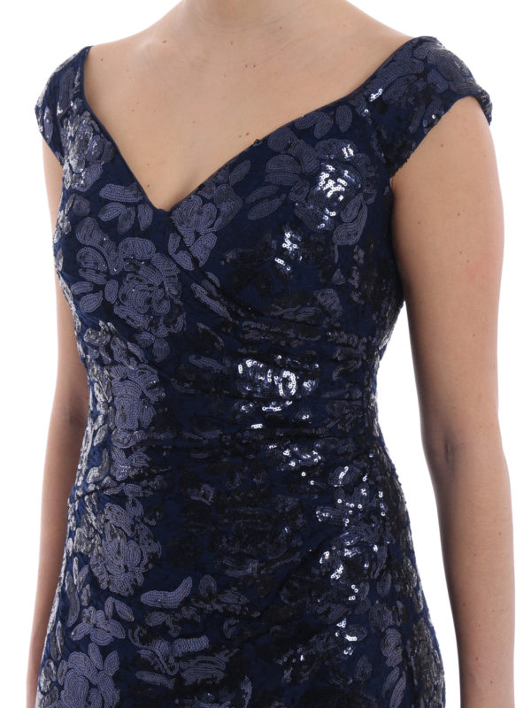 ralph lauren navy blue sequin dress