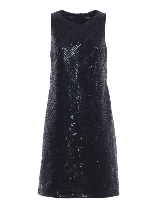 ralph lauren navy blue sequin dress