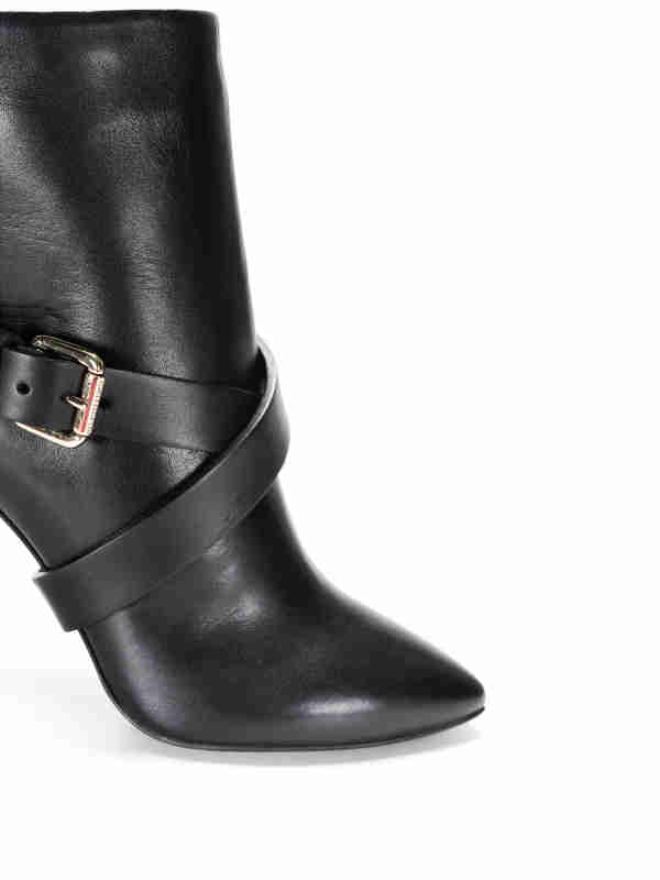 leather buckle booties