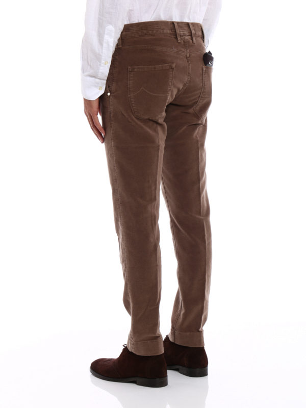 Casual trousers Jacob Cohen - Light brown soft velvet trousers ...