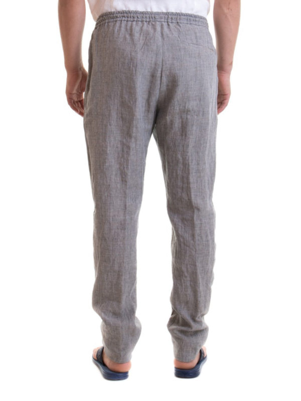 Casual trousers Emporio Armani - Linen trousers with drawstring ...
