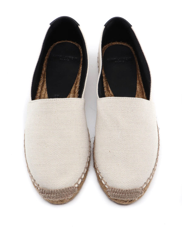 saint laurent logo embroidered canvas espadrilles