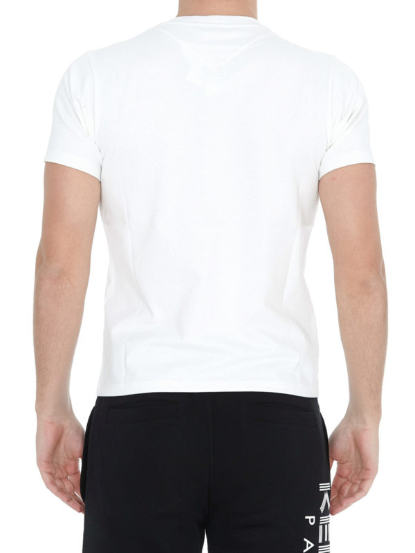 Logo lettering white cotton blend 