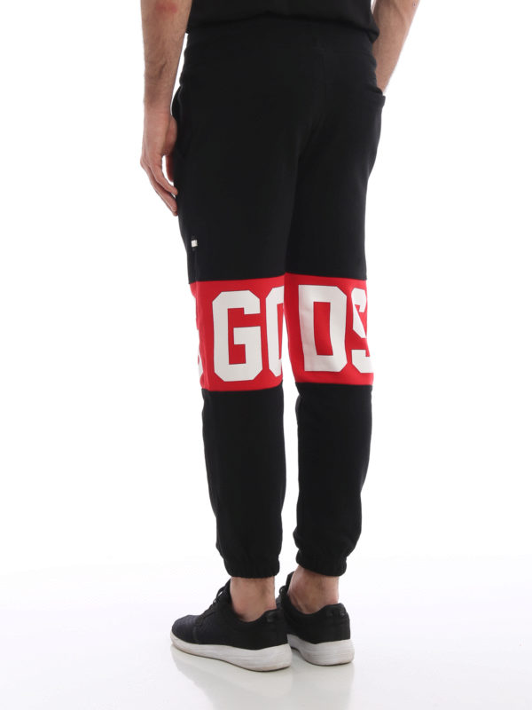 Pantaloni sport Gcds - Pantaloni jogging neri e rossi con logo -  CC94U03003702