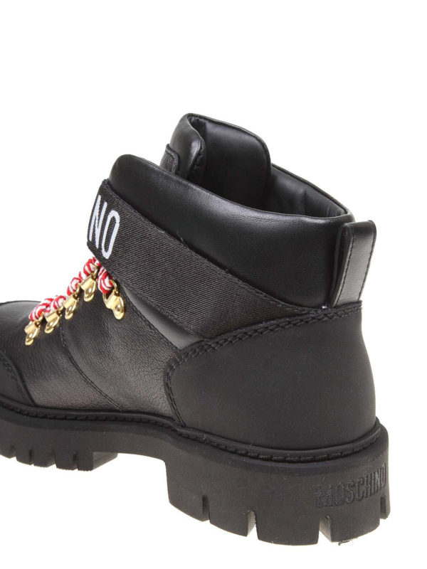 moschino lace up boots