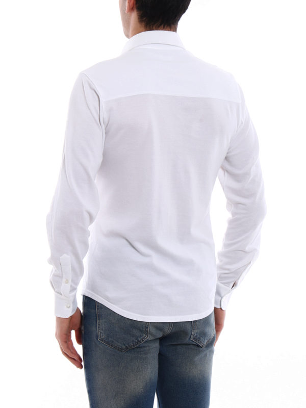 mens white polo shirt long sleeve