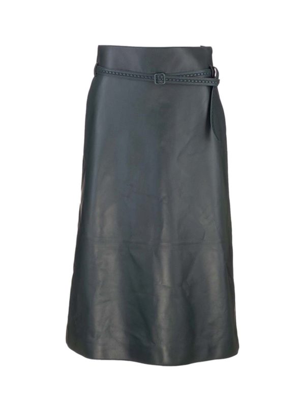 Leather skirts Loro Piana - Leather skirt in dark green - FAL54555I26