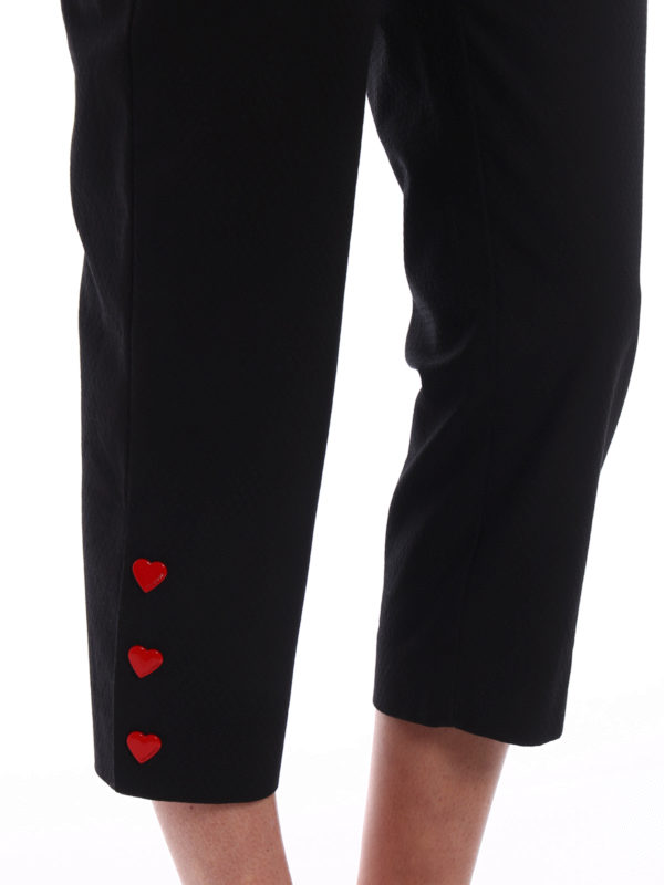 Heart-shaped snaps crop trousers 