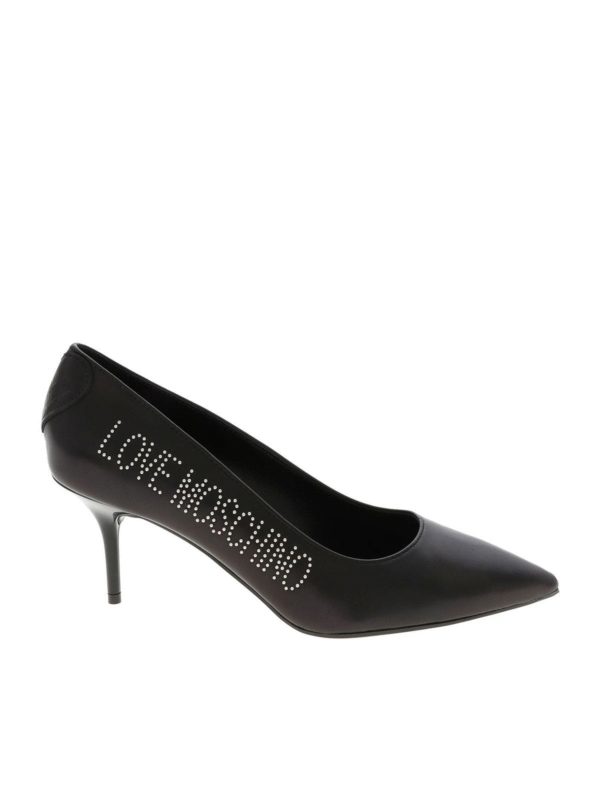 moschino logo heels