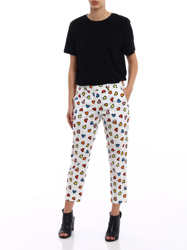 Multicolour heart cotton trousers 