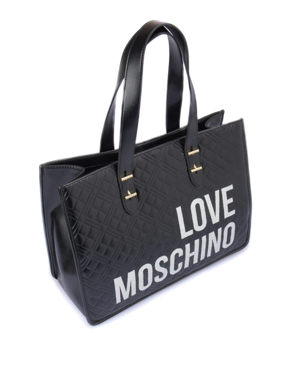 moschino quilted tote bag