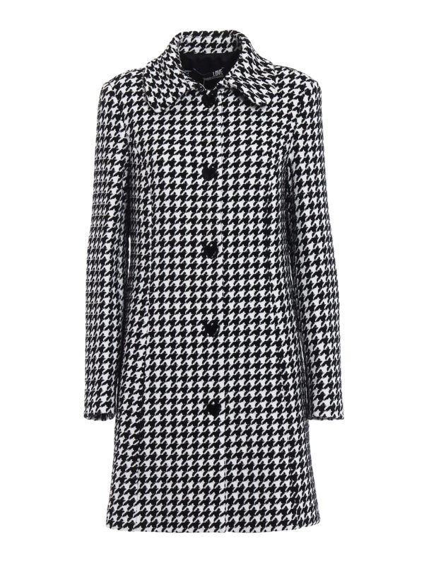 Heart button houndstooth coat 