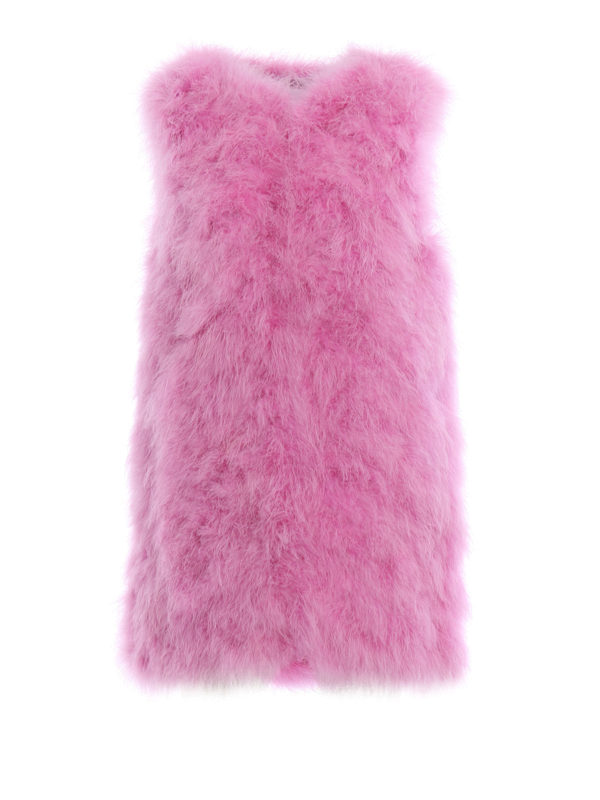 pink feather vest